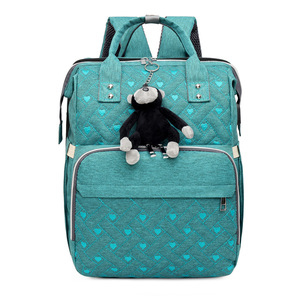 Sac à dos à langer portable grande capacité avec port de chargement USB intégré, station de change pliable pour bébé, sac à langer de voyage pour mamans - Product Image 1