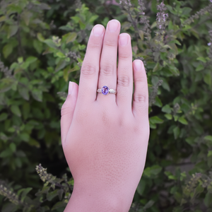 2025 New Arrival Minimalistic Leaf Design <b>Statement</b> <b>Rings</b> 925 Sterling <b>Silver</b> Natural Amethyst Faceted Gemstone Classic Weddings - Product Image 1