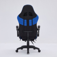 Chaise de bureau en tissu respirant de style course Chaise de jeu ergonomique noire réglable en hauteur avec repose-pieds