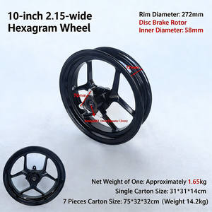 Rueda Delantera Modificada de Aleación de Aluminio de 10 Pulgadas, CNC, <span class=keywords><strong>70</strong></span> Orificios, Rodamiento 6201, Se Puede Personalizar en Varias Especificaciones - Product Image 3