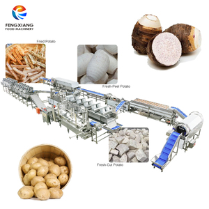 Ligne de transformation intégrée 3-en-1 pour légumes racines : Lavage, pelage, découpe, friture et emballage de navets, taro, patate douce et pommes de terre - Product Image 1