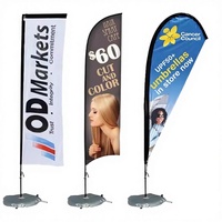Drapeaux promotionnels en polyester sur mesure, 3 m, imprimés recto-verso, ruban d'animation, drapeau et bannière promotionnels