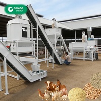 Ligne de production d'aliments pour bétail 5-7 T/H avec roulement SKF, machine d'emballage et refroidisseur
