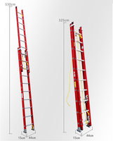 Échelle extensible 2x8 2x10 marches 6M 8M 10M 12 mètres en aluminium et fibre de verre Échelles domestiques avec polymère renforcé de fibres