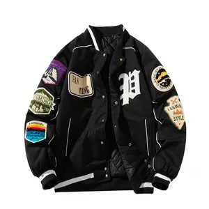 Wholesale Custom Chenille Embroidery Baseball Varsity Jacket High Street Unisex Bomber Letterman Jacket