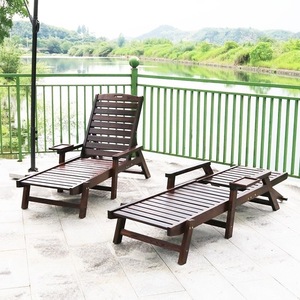 Silla de Playa de Madera Carbonizada para Patio o Balcón, Silla Plegable de Madera Maciza para Descanso y Ocio, 2025 - Product Image 3