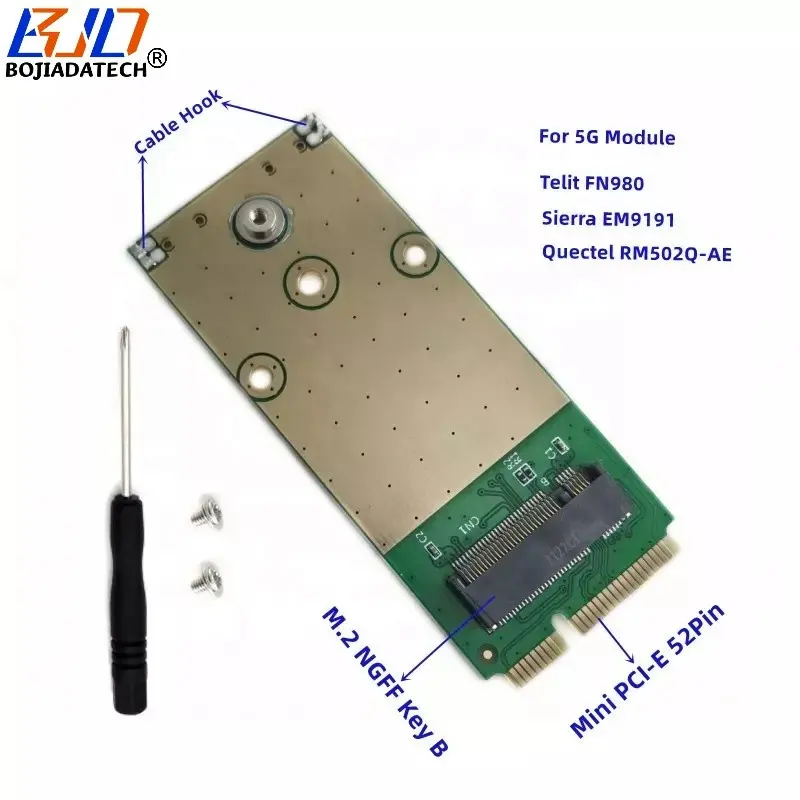 미니 PCI-E 에 NGFF M.2 키-B 무선 어댑터 카드 케이블 후크 시에라 EM9191 Quectel RM502Q-AE 텔릿 FN980 5G 모듈 모뎀