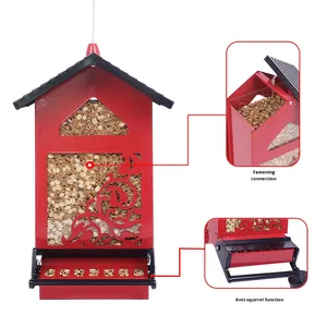 Cross-Biên Giới Mới Ngoài Trời Treo Kim Loại Nhựa Hình Chữ Nhật <span class=keywords><strong>Bird</strong></span> Trung Chuyển Cho Sân Vườn Tất Cả Các Mùa Nguồn Nhà Sản Xuất - Product Image 4