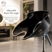 Bac à shampoing professionnel en plastique, semi-inclinable, mobile, électrique, double bac, étanche, pour salon de coiffure et hôpital