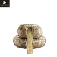 Nouveau fauteuil en fausse fourrure, pieds dorés antiques, design italien, canapé sur mesure pour villa de luxe