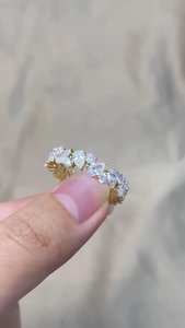 Bague en diamant de laboratoire de 3,00 carats, taille poire et ronde, bijoux élégants, cadeau de fiançailles ou d'anniversaire pour femme - Product Image 3