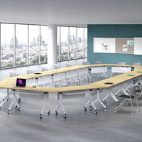 Bureau mobile de style moderne Bureau de formation Table de salle de conférence pliable Bureau d'ordinateur convertible