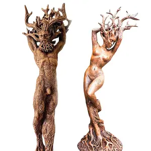 Dryad Forest Goddess Statue Harz Ornamente Green Man Harz Baum Gott Statue Ornamente