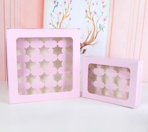 Sinh Nhật Bên Bánh Hộp Cupcake Bao Bì Bán Buôn Với Cửa Sổ Rõ Ràng Wedding Thực Phẩm & Đồ Uống Bao Bì Giấy Các Tông 100 Cái - Product Image 3