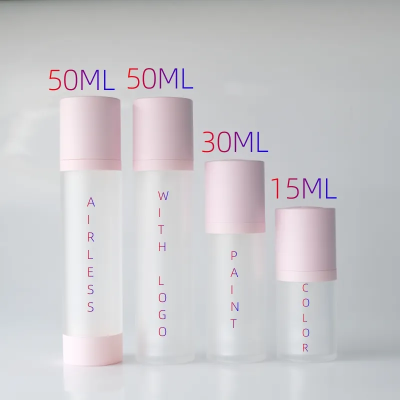 Harga pabrik 15ml 30ml 50ml Losion akrilik Serum Biru mewah Matte PP perak pompa botol pompa kedap udara