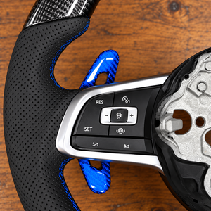   พวงมาลัยคาร์บอนไฟเบอร์หุ้มหนัง สำหรับ Golf 7 MK7 <span class=keywords><strong>GTI</strong></span> <span class=keywords><strong>Polo</strong></span> Tiguan Passat Jetta Touran สไตล์สปอร์ต - Product Image 2