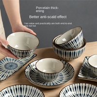2023 ensemble de vaisselle en céramique goutte d'eau de Style japonais populaire nouvel an porcelaine bol de riz assiette vaisselle pour la maison
