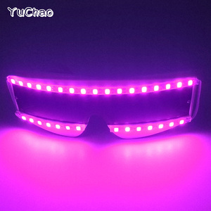 Nuevo estilo, negras con lentes gafas de sol, gafas de plástico multifunción con brillo LED, regalo novedoso para hombres para baile, DJ, Bar, accesorios - Product Image 5