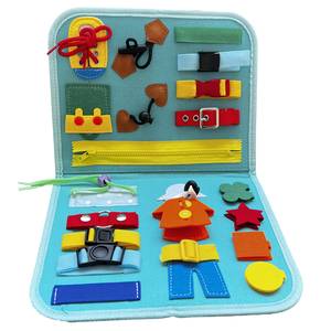 Pliable autisme sensoriel jouets éducatifs apprentissage précoce Montessori feutre robe occupé conseil sac pour les tout-petits pratique bricolage Puzzle jouets - Product Image 1