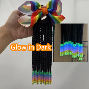 Nuova Coda di Cavallo Intrecciata per Bambine con Perline e Fiocco, Accessorio per Capelli con Perline per Bambine - Product Image 2