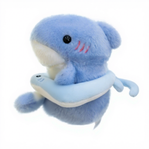 Peluche Kawaii d'animal marin pour le bureau avec bouée de sauvetage souriante, poupée requin ou phoque douce pour décoration de bureau ou cadeau - Product Image 5