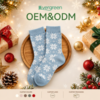 Chaussettes en coton mi-mollet personnalisées pour femmes, motif bonhomme de neige et sapin de Noël, idéales pour l'automne et l'hiver, vente en gros transfrontalière