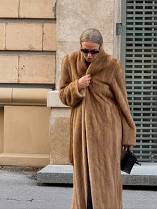 <span class=keywords><strong>Abrigo</strong></span> Largo de Piel Sintética Elegante y Moderno para Embarazadas, Color Sólido, Modelo Nuevo Otoño Invierno 2026, Estilo Europeo Americano - Product Image 6