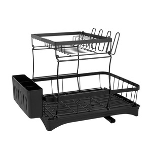 Double Layer Dish Rack Extra <b>Large</b> Kitchen Sink Countertop Drainer With Utensil Holder And Drain <b>Tray</b> - Product Image 5