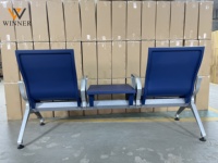 Chaise d'attente en PU de haute qualité avec chargeur USB, durable, confortable, facile à nettoyer, écologique, avec accoudoirs pour aéroport