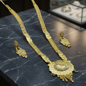 Wholesale Fashion 14K 18K 24K Micron Gold Filled Long Necklaces Traditional Floral Design Jewelry Set Micro Gold Forming Jewelry - Product Image 3