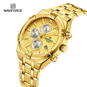 Reloj de Pulsera NAVIFORCE 8042 <span class=keywords><strong>GGG</strong></span> Dorado para Hombre, Reloj de Pulsera Impermeable de Lujo para Hombre, Reloj Dorado Pequeño de Tres Agujas - Product Image 1