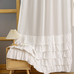 Gorden Korea Transparan Semi-Blackout Model Rod Pocket, Gaya Putri, Bahan Polyester, Pembatasan Cahaya, Pembukaan Kiri/Kanan, Laris Manis - Product Image 4