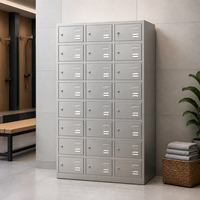 Armoire à casiers commerciale personnalisable à 24 portes en acier inoxydable 201/304, compartiments ventilés verrouillables, capacité de charge de 500 kg/m