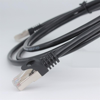 KECHENG kabel komunikasi, SFTP CAT6A/CAT7 26AWG BC PVC hitam berpelindung kabel Ethernet RJ45 8P8C 8-konduktor