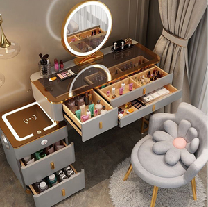 Meuble intelligent moderne et multifonctionnel : Coiffeuse de princesse avec miroir, chaise et table connectée - Product Image 5