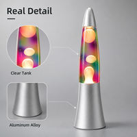 Lampe à lave rétro en alliage d'aluminium, lumière blanche chaude, veilleuse d'ambiance avec mouvement pour chambre à coucher et célébrations de Noël