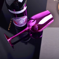 Verre à vin rouge rose galvanisé personnalisé fait à la main verre à vin blanc pour les mariages en cristal
