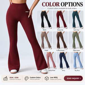 Pantalones de Yoga Personalizables de Alta Calidad para Mujer, <span class=keywords><strong>Leggings</strong></span> <span class=keywords><strong>Acampanados</strong></span> con Efecto Levanta Glúteos, <span class=keywords><strong>Leggings</strong></span> Suaves de Cintura Alta para Fitness y Yoga - Product Image 3