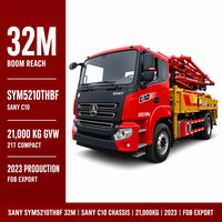 Pompe à béton diesel Sany C10 32m sur châssis Sany 2023 21T d'occasion, Pompe à béton diesel Sany SYM5210THBF 32m d'occasion à l'exportation
