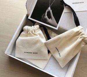 Vente en gros de sacs en coton biologique à cordon personnalisés avec logo imprimé, pochette pour bijoux - Product Image 3