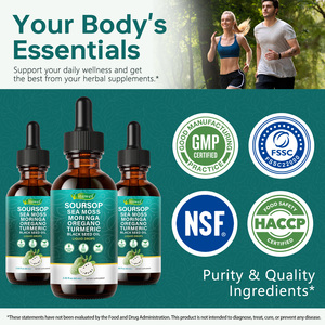 Itawel Vegano 10 en 1 Gotas Líquidas de Guanábana Suplemento con Musgo Marino, Moringa, Orégano, Cúrcuma y <span class=keywords><strong>Ashwagandha</strong></span> para Hombres y Mujeres - Product Image 3
