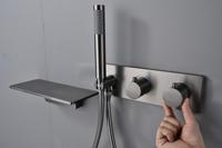 Plafond Type 3 Fonctions Cascades Pistolet Gris Système Robinet Ensemble De Douche Avec Douche À Main