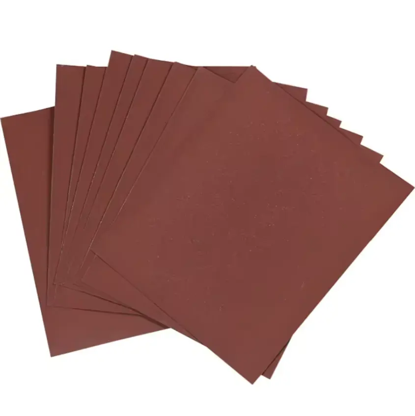 High Quality 9 x 11inch Abrasive Wet and Dry Square Red Sand Paper Sheet Aluminum Oxide Sandpaper for Wood, Metal and Automotive