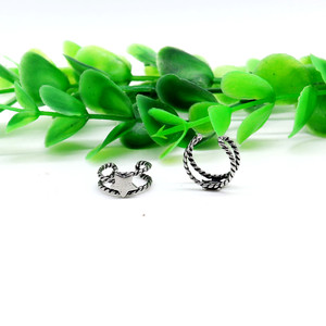 Yunnique – boucles d'oreilles étoile en acier titane, imitation argent thaïlandais, design géométrique, pour hommes et femmes, bijoux d'oreille non percés - Product Image 4