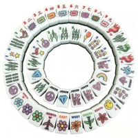 Jeu de Mahjong Américain Personnalisé Pop Art – Tuiles en Acrylique à Motifs Étoile, Éclair, Fleur, Avion, Dragon, Paix, Arc-en-ciel – Idéal pour les Fêtes