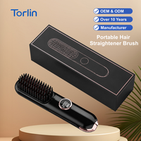 Cepillo Alisador de Cabello Inalámbrico Torlin con Pantalla LED, Iones Negativos, Antiestático, para un Cabello Liso sin Frizz, con Calor MCH