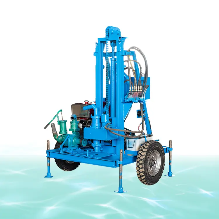 Portable 150m 200m Drill Rig For Water Well Gasoline Hydraulic Wheel Borehole Drilling Machine Tractor/automation