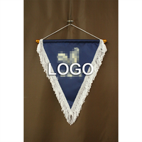 Mini voiture fenêtre suspendus décoration Haïti drapeau haute qualité Double face Satin tissu drapeaux Football Club équipe fanion