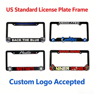 Cadre de plaque d'immatriculation personnalisé avec logo, en plastique, coins arrondis, antirouille, anti-rayures, résistant à la décoloration, pour voiture, camion, SUV, taille américaine - Product Image 2