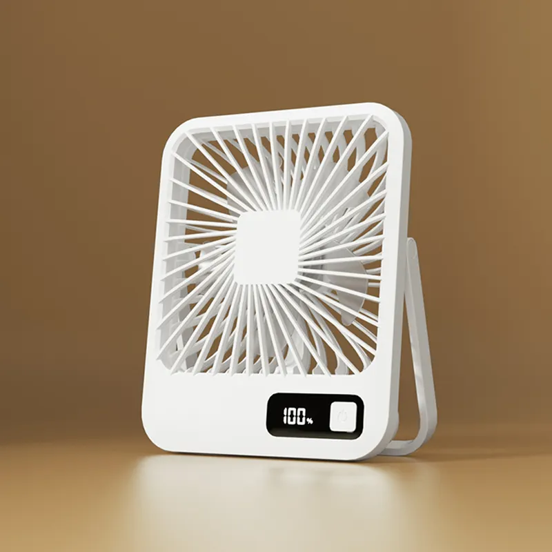Haute qualité rotatif carré affichage numérique maison extérieur Rechargeable électrique Mini Portable bureau petit ventilateur de Table